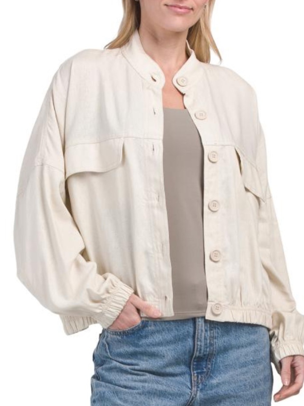 MAX STUDIO LONDON linen blend shirt jacket
